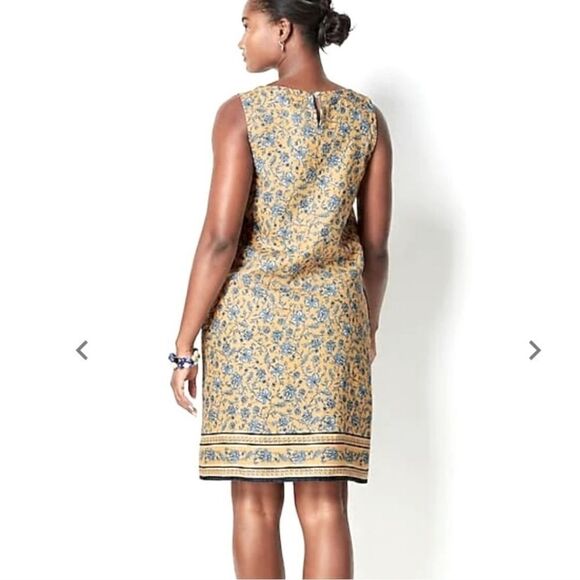 J. Jill 100% Linen Floral Print Dress with Pockets & Free Black Linen Top - Picture 3 of 16
